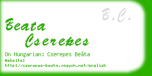 beata cserepes business card